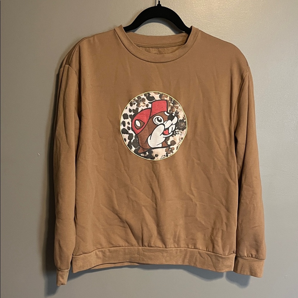 Tan Graphic Crewneck Sweater